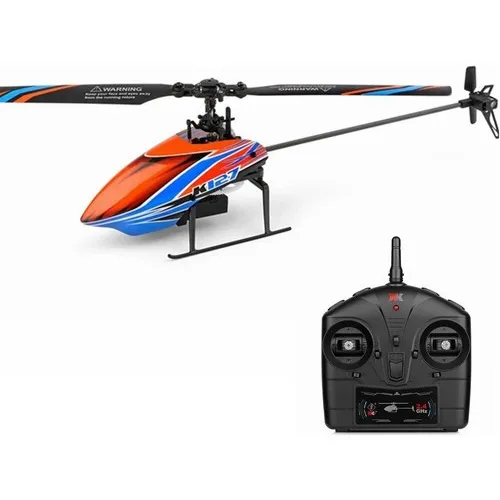 Mini Helicóptero Wltoys Eagle K127 6g 2.4ghz 4 Canais Gyro Cor azul com laranja Xk k1276 Foto 1