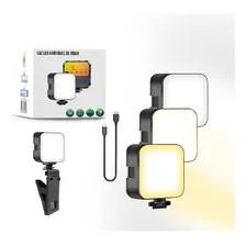 Mini Iluminador Led Portatil Blog P/ Câmera Celular Luz Painel Foto Vídeo Estrutura Preto Luz 3000k 6000k110v/220v Bivolt Foto  mini 1