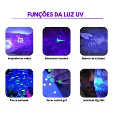 Mini Lanterna Luz Ultravioleta Led Luz Negra Uv Escorpião Foto mini 4