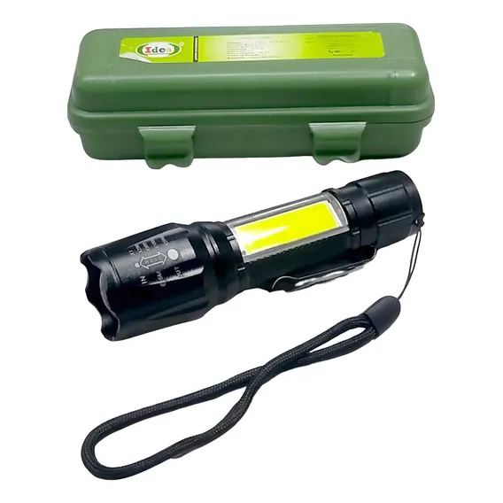Mini Lanterna Recarregável Led Tática Usb Ideia Id-9595l Foto 1