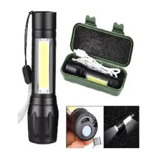 Mini lanterna tática USB recarregável profissional com zoom Foto mini 1