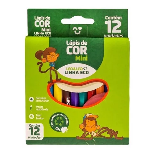 Mini Lápis De Cor 12 Cores - Atacado 36 Unid Tamanho Pequeno Foto 1