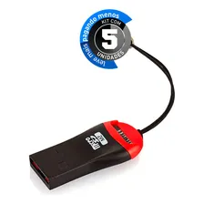 Mini Leitor Pen Drive Usb Para Cartão Micro Sd - Kit Com 5 Foto mini  2