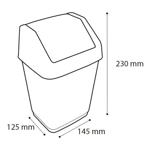 Mini Lixeira Mesa Escrit贸rio Basculante 2 Lts 25459 Arqplast Foto 1