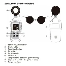 Mini Luximetro Digital Led Profissional Hikari Hlx-912 Data Hold Foto mini 4