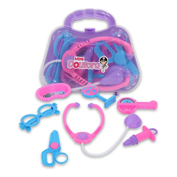 Mini Maleta Médico Doutor Criança Acessórios Didático Foto 1