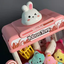 Mini Maquina Grua Pegar Ursinho Pelucia Bolinhas Cores Garra Cor Rosa Foto mini 3