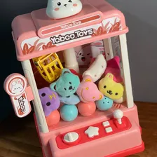 Mini Maquina Grua Pegar Ursinho Pelucia Bolinhas Cores Garra Cor Rosa Foto mini 2