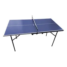 Mini Mesa De Tênnis De Mesa (ping Pong) Com Rede Klopf Cor Azul Foto mini  3