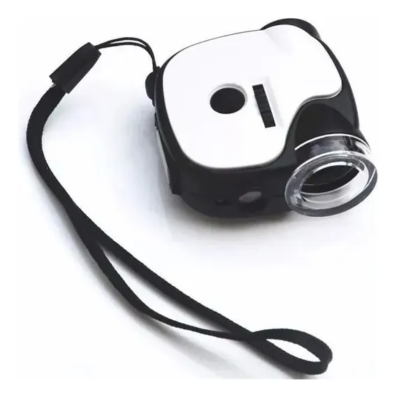 Mini Microscopio Lupa De Celular 55x Universal Com Led E Uv Cor Branco Foto 1