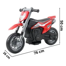 Mini Moto Cross Infantil Elétrica 6V Recarregável Triciclo Criança Vermelha Bivolt Brinqway Bw233 Foto mini  2