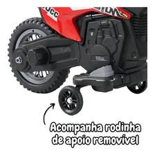 Mini Moto Cross Infantil Elétrica 6V Recarregável Triciclo Criança Vermelha Bivolt Brinqway Bw233 Foto mini 4