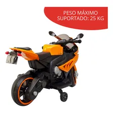 Mini Moto Elétrica Infantil Esportiva Bateria Som Laranja Foto mini 3