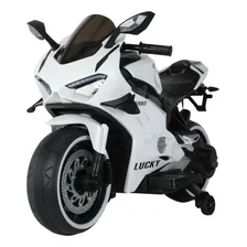 Mini Moto Elétrica P/ Criança 12v Branca Pedal Painel Luzes Foto  mini 1