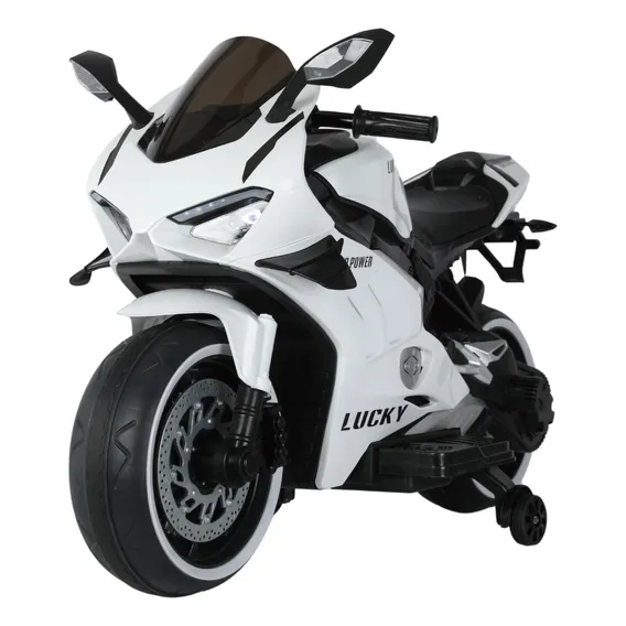 Mini Moto Elétrica P/ Criança 12v Branca Pedal Painel Luzes Foto 1
