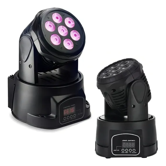 Mini Moving Head Wash 7 Led 10w Quadriled Rgbw Dmx Festa Dj Foto 1