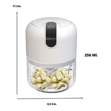 Mini Multiprocessador De Alimentos Elétrico Cor Branco Foto mini  3