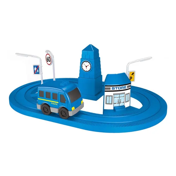 Mini Pista Policia Carrinho A Corda - Dm Dmt5947 Foto 1