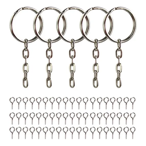 Mini Pitão Rosqueável 09x4mm Argolas Chaveiro Biscuit 1000pç Foto 1