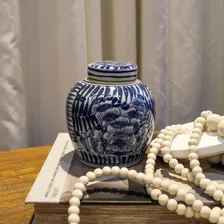 Mini Potiche Porcelana Azul Branca Floral D10 A11 Foto mini 2