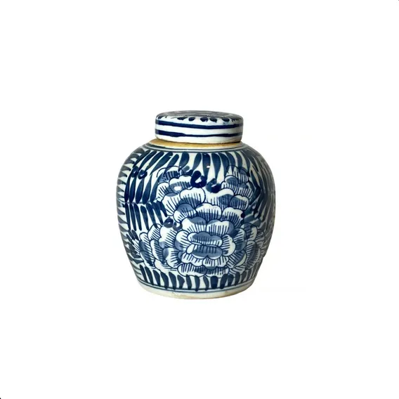 Mini Potiche Porcelana Azul Branca Floral D10 A11 Foto 1