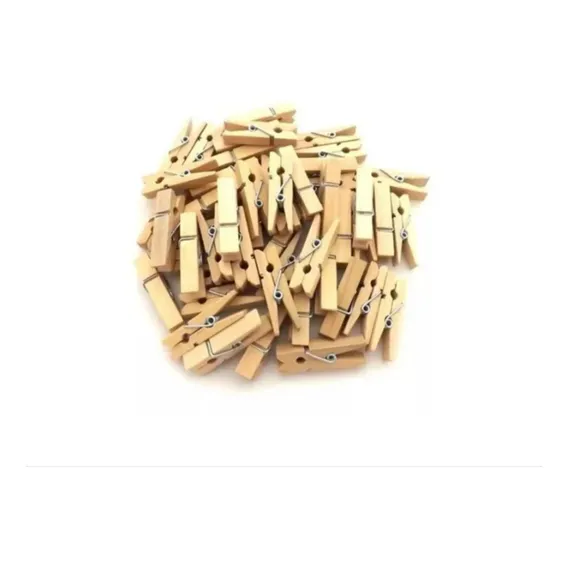 Mini Pregador Prendedor Madeira 2,5cm Natural Com 200uni Foto 1