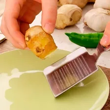 Mini Ralador Japonês Inox Alho Noz Moscada Gengibre Cozinha Foto mini 2
