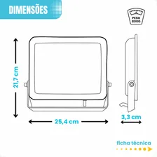 Mini Refletor 300w Luminária Led Branco Frio 6500k Holofote Foto mini  3