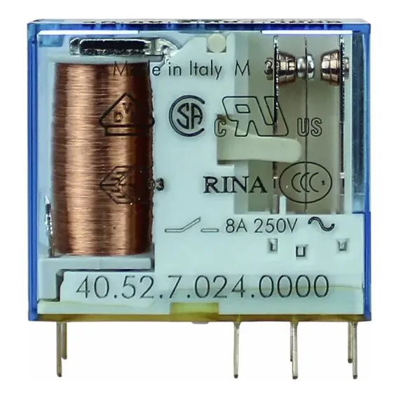 Mini Relé 24vdc 8a 2 Contatos Reversíveis Finder Foto 1