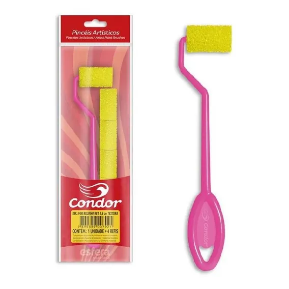 Mini Rolinho Espuma Poliéster C/ Textura Condor 981 3,5cm Foto 1