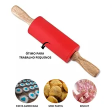 Mini Rolo Silicone Confeitaria Pasta Americana 10cm Foto mini  3