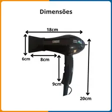 Mini Secador Portátil Bivolt Potente 110v 220v Viagem 3500w Cor Preto 127/220v Foto mini 4