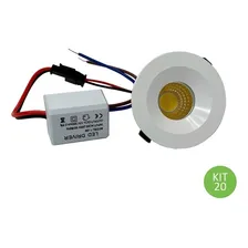 Mini Spot Led Dicr贸ica 3w Redondo Branco Quente Kit 20 opala Foto mini 3