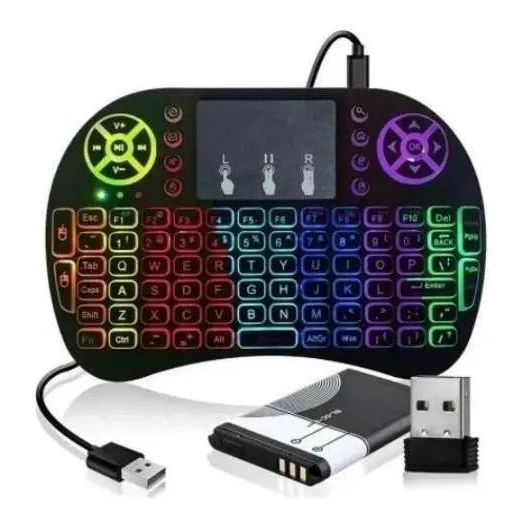 Mini Teclado Iluminado Controle Sem Fio Para Tv Box Smart Tv Foto 1