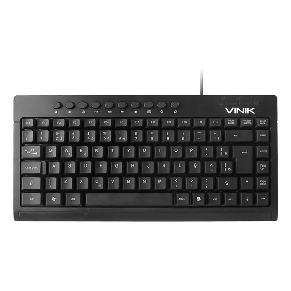 MINI TECLADO USB CHOCOLATE MULTIMIDIA DYNAMIC FLAT ABNT2 PRETO 1.8 METROS | DT111 VINIK Foto 1