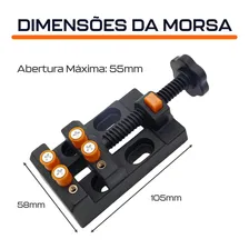 Mini Torno De Bancada Preto Morsa Vise Para Micro RetÃfica Foto mini 2