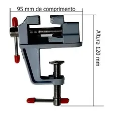 Mini Torno Morsa Mesa Bancada Aço Metal Foto mini 3