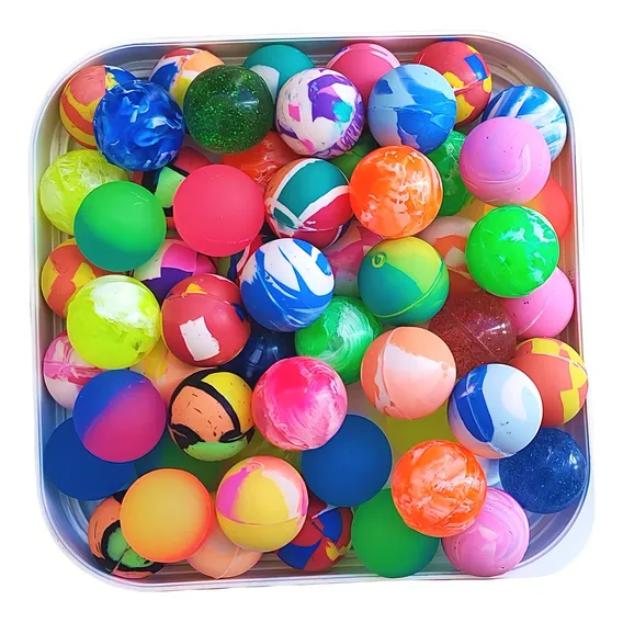 Mini Toys Plush Toys bolinhas pula pula brinquedo 27mm pacote com 500 unidades cor colorido Foto 1