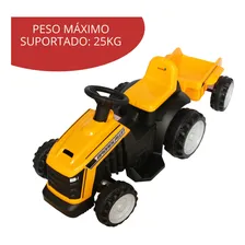 Mini Trator Elétrico Carro Infantil Kids Bateria 6v Amarelo Foto mini 4