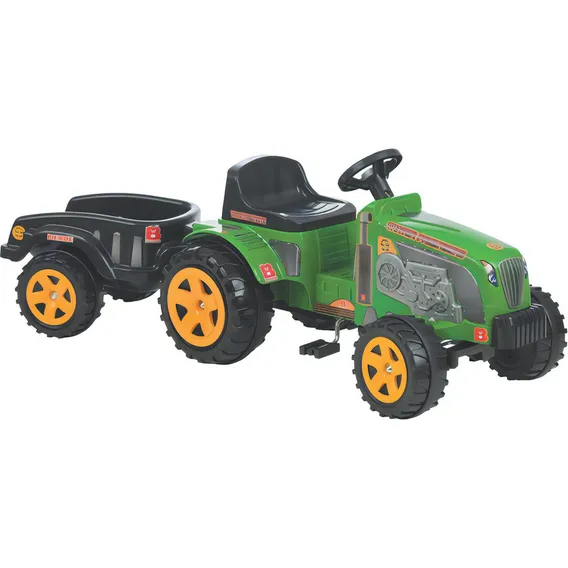 Mini Trator Fazendeiro Infantil De Pedal - Verde Com Caçamba Foto 1