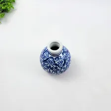 Mini Vaso Azul E Branco 10x9cm Floral Porcelana B Foto mini 4