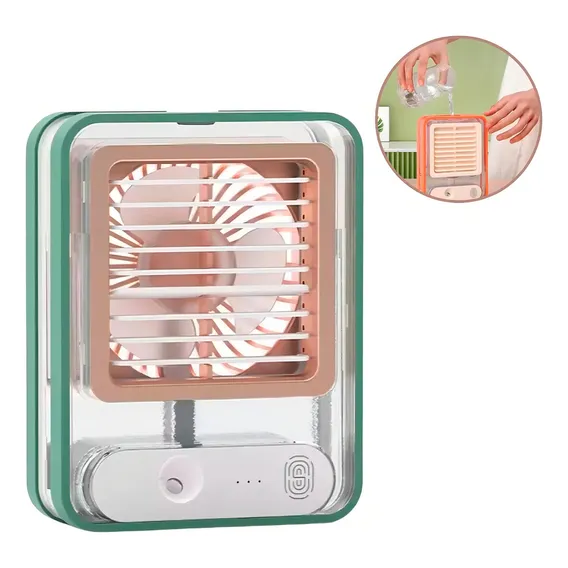 Mini Ventilador Portátil Recarregável Com Led Foto 1