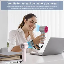 Mini ventilador portátil, ventilador USB rosa recarregável portátil Foto mini 3