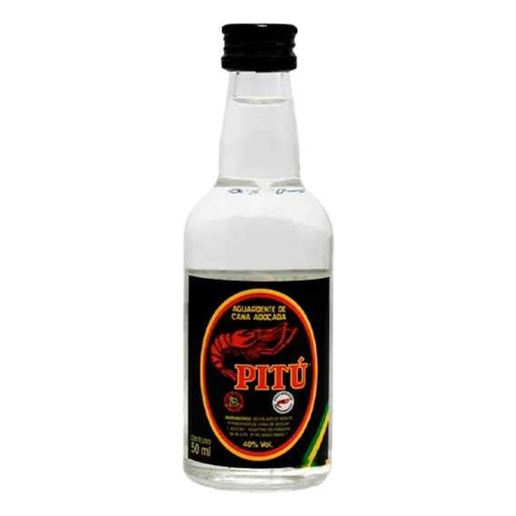 Miniatura Cachaça Aguardente Pitu 50ml Foto 1