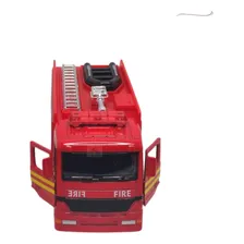 Miniatura Caminhão De Bombeiro Abre Porta Ferro Fricção Fire Foto mini 3