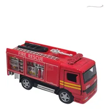 Miniatura Caminhão De Bombeiro Abre Porta Ferro Fricção Fire Foto mini 1