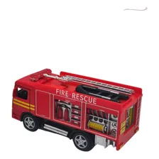Miniatura Caminhão De Bombeiro Abre Porta Ferro Fricção Fire Foto mini 4