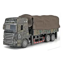Miniatura Caminhão Exército Tipo Scania Metal Escala 1:43 Cor Verde Foto mini 1