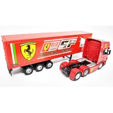 Miniatura Caminhão Scania R730 + Carreta Bau E Tanque 1/64 Cor Ferr Foto mini 3