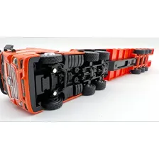 Miniatura Carreta Tipo Mercedes Prancha Metal Escala 1:50 Cor Laranja Foto mini 4